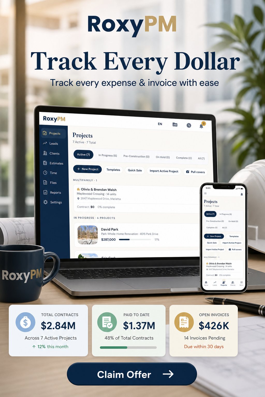 Track every expense and invoice with ease